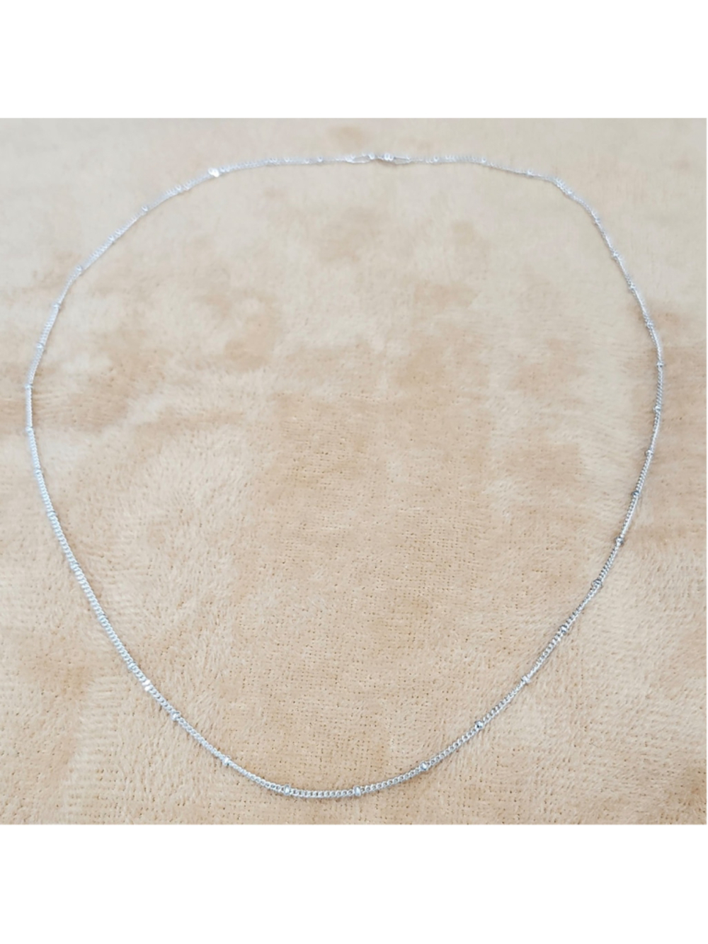SilverItalian 925 Sterling Silver Box Chain Necklace 19" Dainty Thin Chain HAN